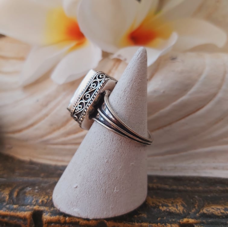 Selenite Third Eye Ring  Size US 7 (E1846)