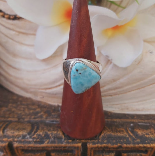 Larimar Emotional Healing Gemstone Ring US 9 (E1858)