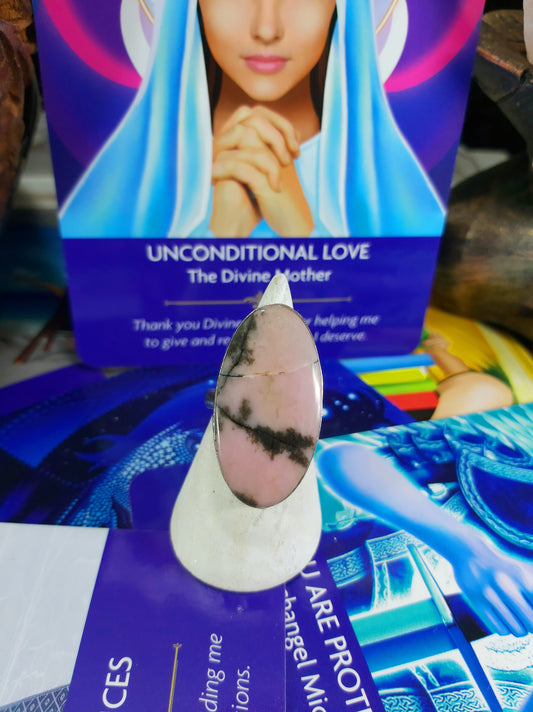 Rhodonite Self-Worth Ring Size US 9 (E186)