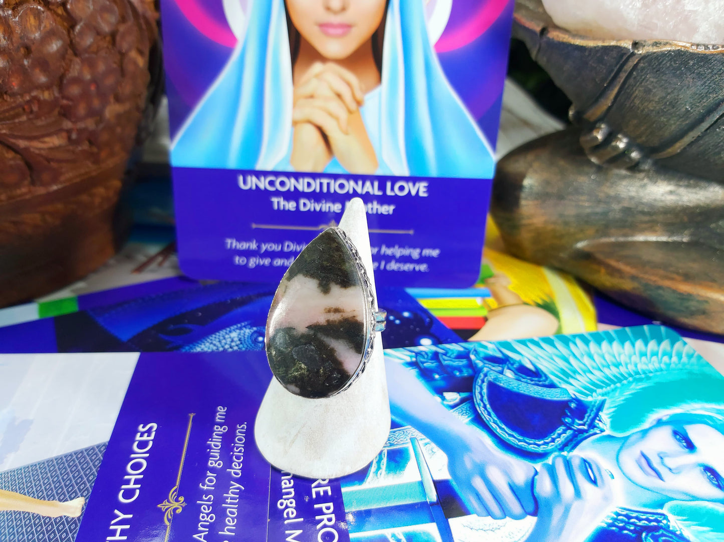 Rhodonite Self-Worth Ring Size US 8 (E190)