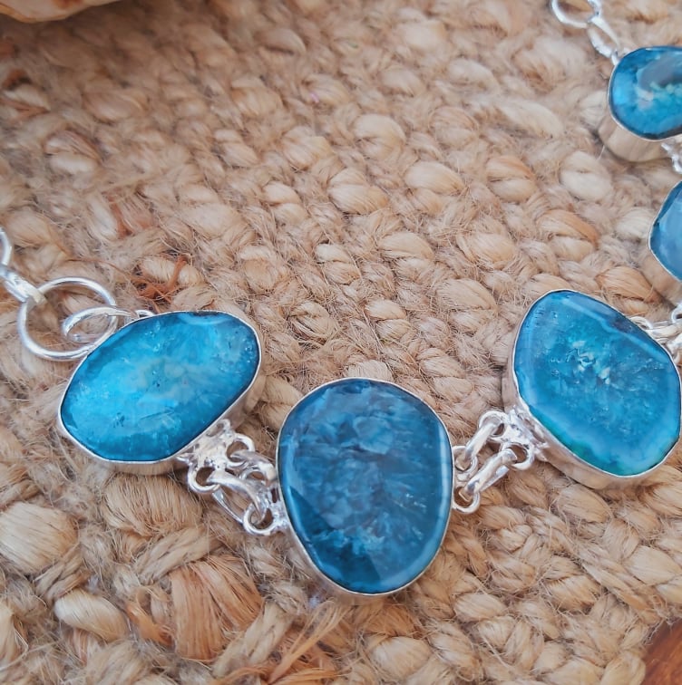 Agate Psychic Gemstone Bracelet 22 cm (E1930)