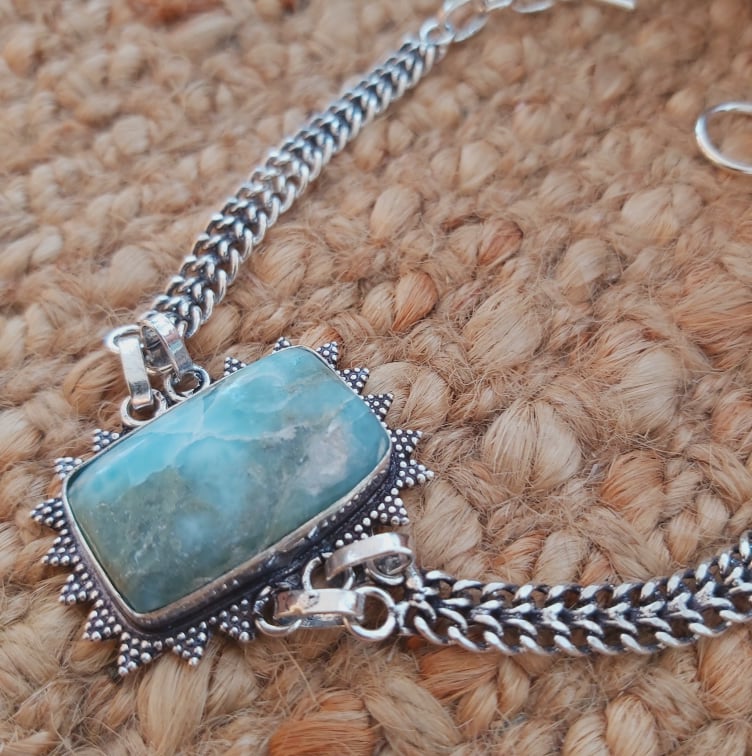 Larimar Goddess Gemstone Bracelet 21 cm (E1950)