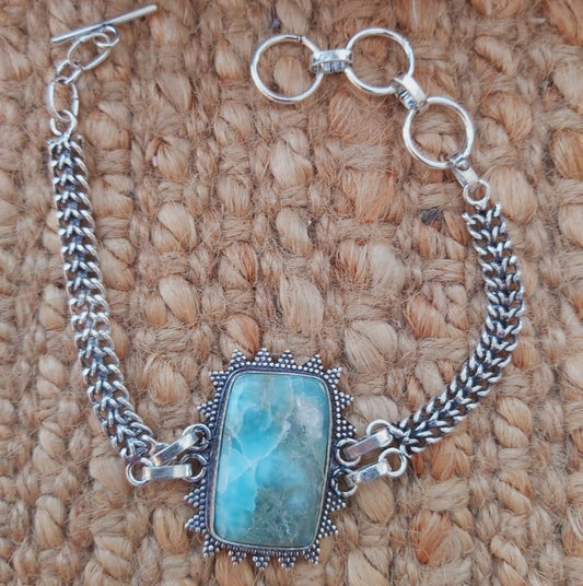 Larimar Goddess Gemstone Bracelet 21 cm (E1950)