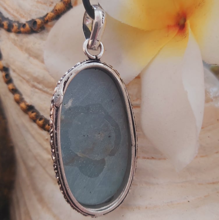 Angelite Inner Peace Gemstone Pendant Necklace (E1969)