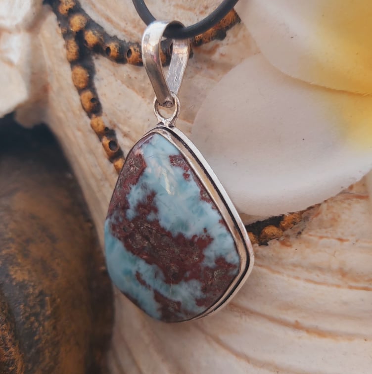 Larimar Goddess Pendant Necklace (E1977)