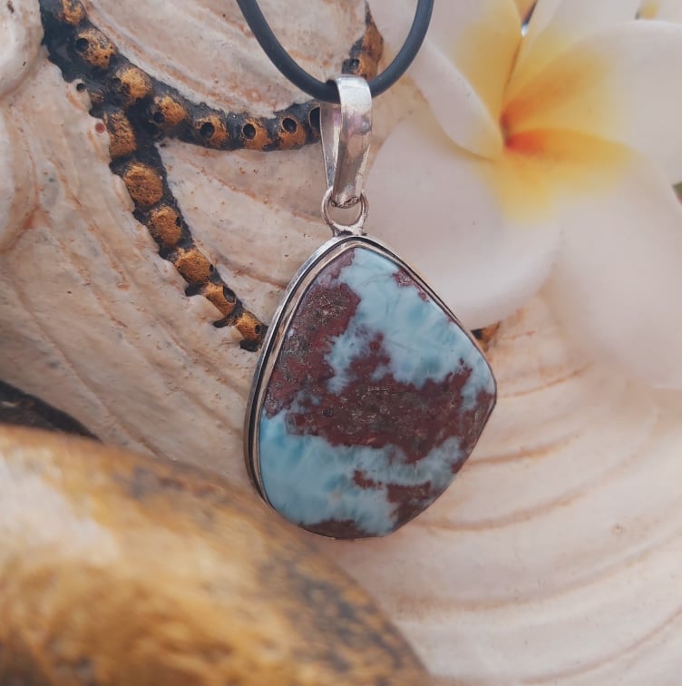Larimar Goddess Pendant Necklace (E1977)