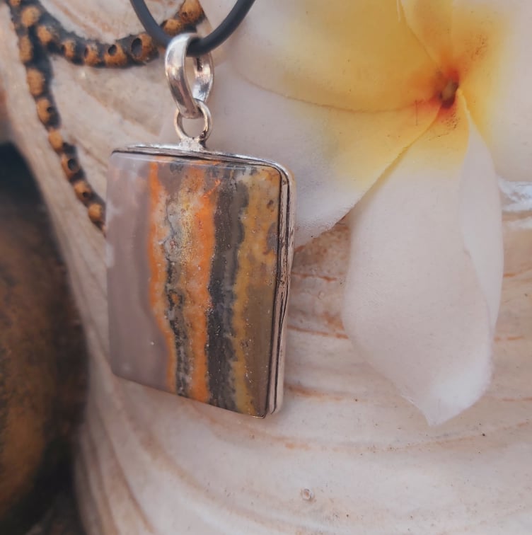 Bumblebee Jasper Gemstone Pendant (E1989)