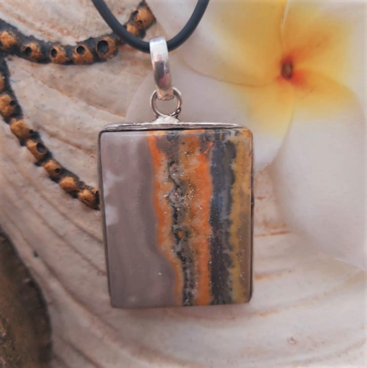 Bumblebee Jasper Gemstone Pendant (E1989)