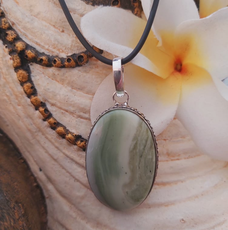 Larsonite Spiritual Grounding Gemstone Pendant (E1990)