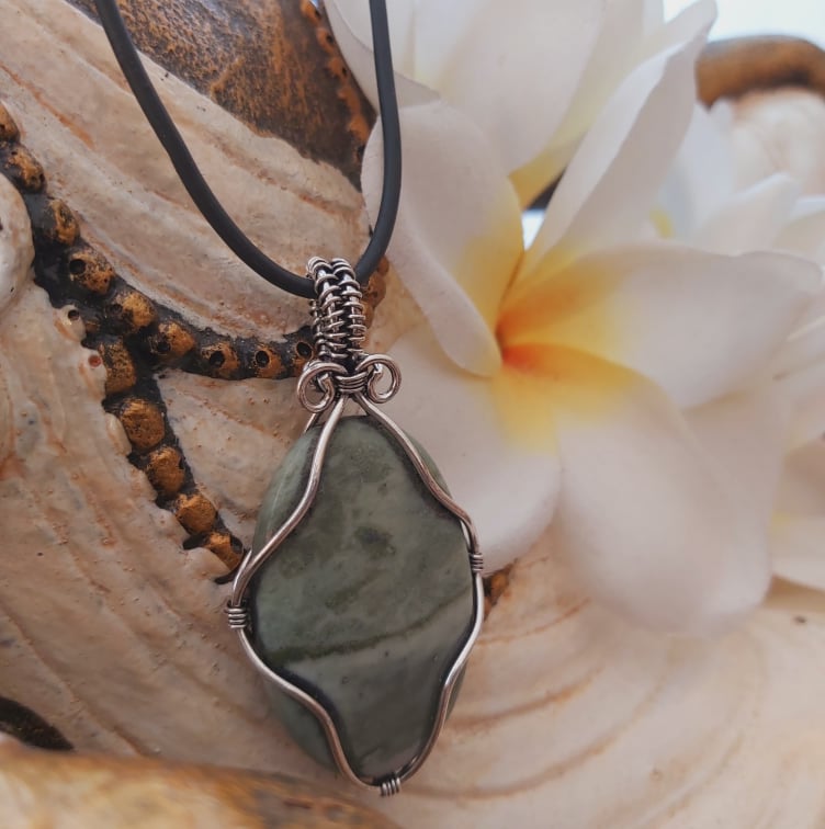 Larsonite Spiritual Grounding Gemstone Pendant (E1992)