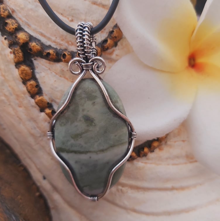 Larsonite Spiritual Grounding Gemstone Pendant (E1992)