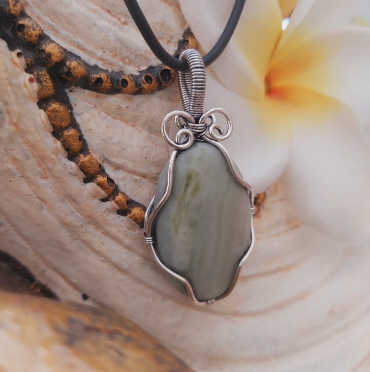 Larsonite Spiritual Grounding Gemstone Pendant (E1994)