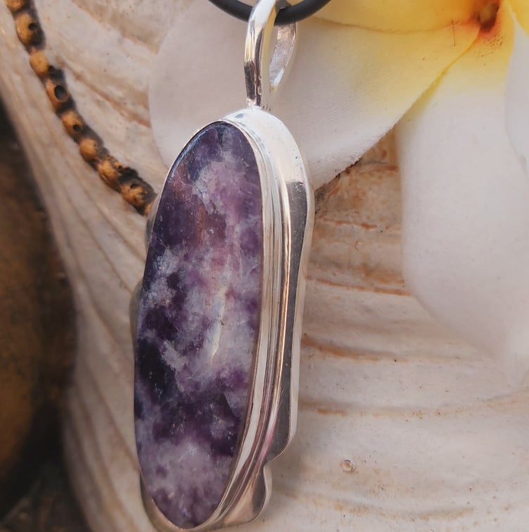 Lepidolite Gemstone Meditation Pendant (E1998)
