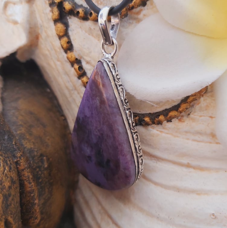 Charoite Spiritual Path Gemstone Pendant (E2010)