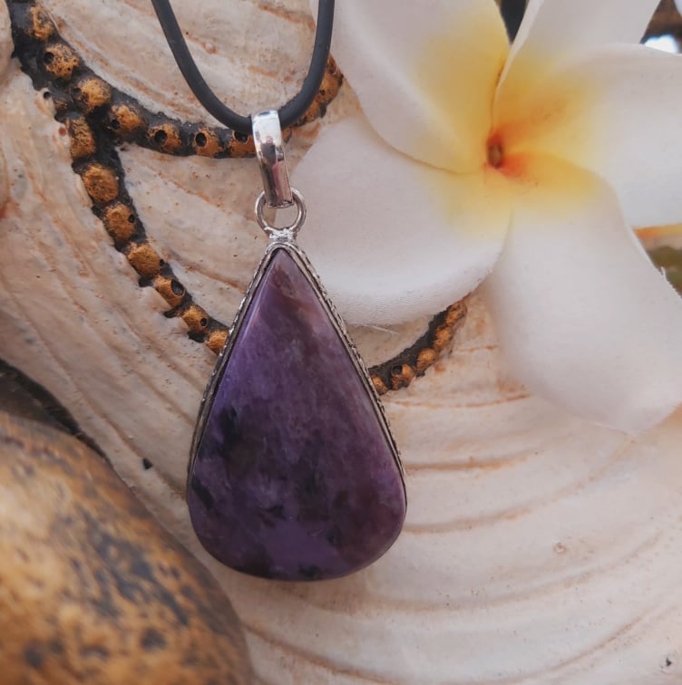 Charoite Spiritual Path Gemstone Pendant (E2010)