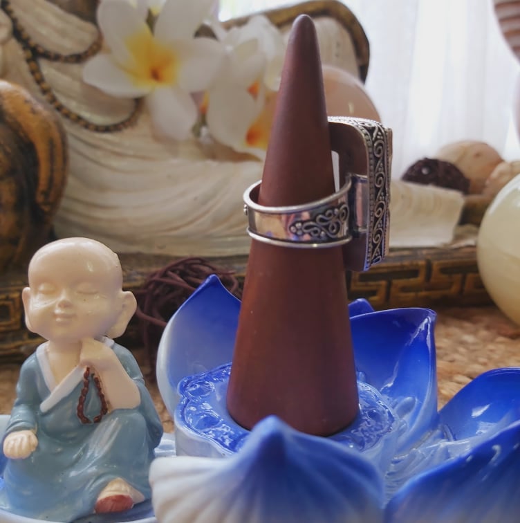 Selenite Third Eye Ring  Size US 8.5 (E2035)