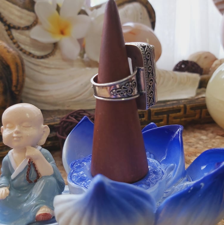 Selenite Third Eye Ring  Size US 8.5 (E2035)