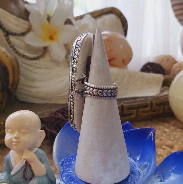 Lepidolite Meditation Ring Size US 6 (E2036)