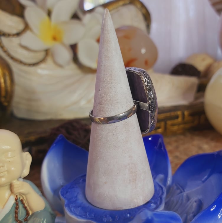 Charoite Spiritual Path Gemstone Ring Size US 9.5 (E2061)