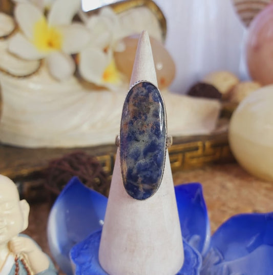 Sodalite Intuition & Self-Trust Gemstone Ring US 7.5 (E2074)