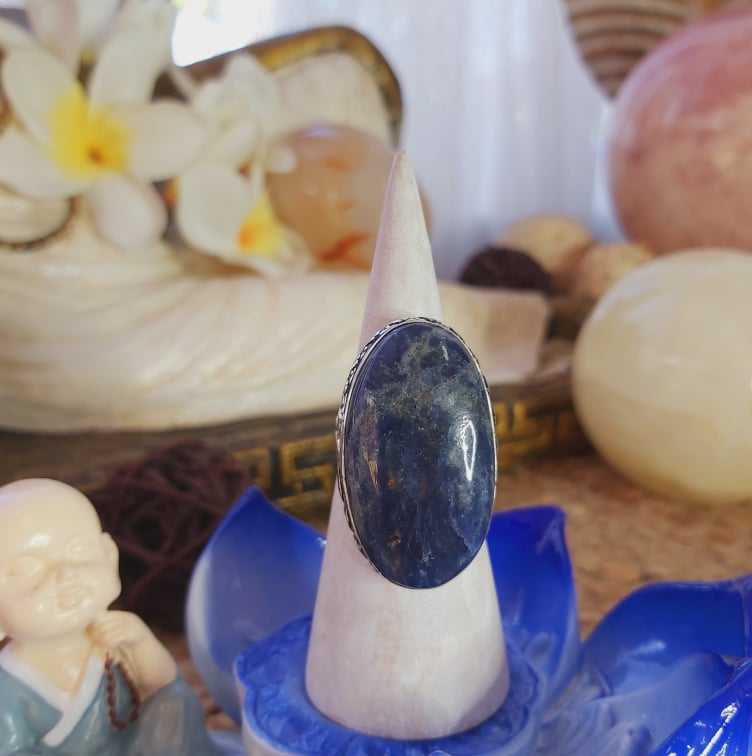 Sodalite Intuition & Self-Trust Gemstone Ring US 9 (E2076)