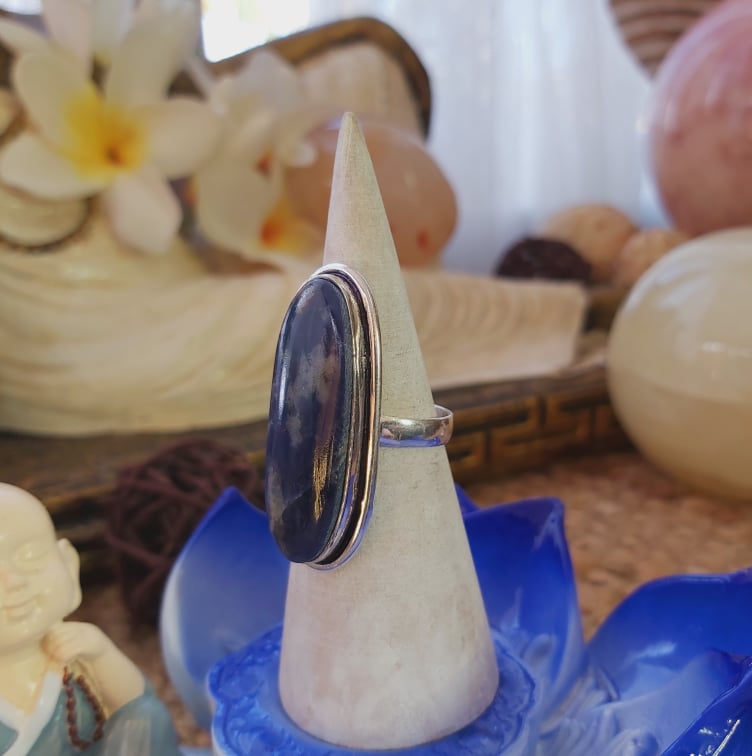 Sodalite Intuition & Self-Trust Gemstone Ring US 9.5 (E2077)