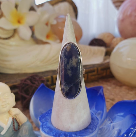 Sodalite Intuition & Self-Trust Gemstone Ring US 9.5 (E2077)