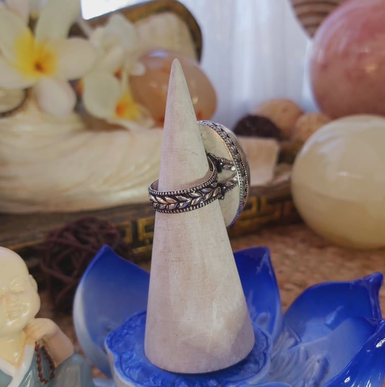 Larimar Emotional Healing Gemstone Ring US 7 (E2081)