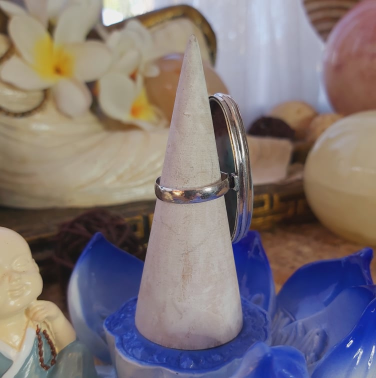 Larimar Emotional Healing Gemstone Ring US 9.5 (E2089)