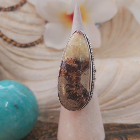 Serpentine Gemstone Ring US 6.5 (E2191)