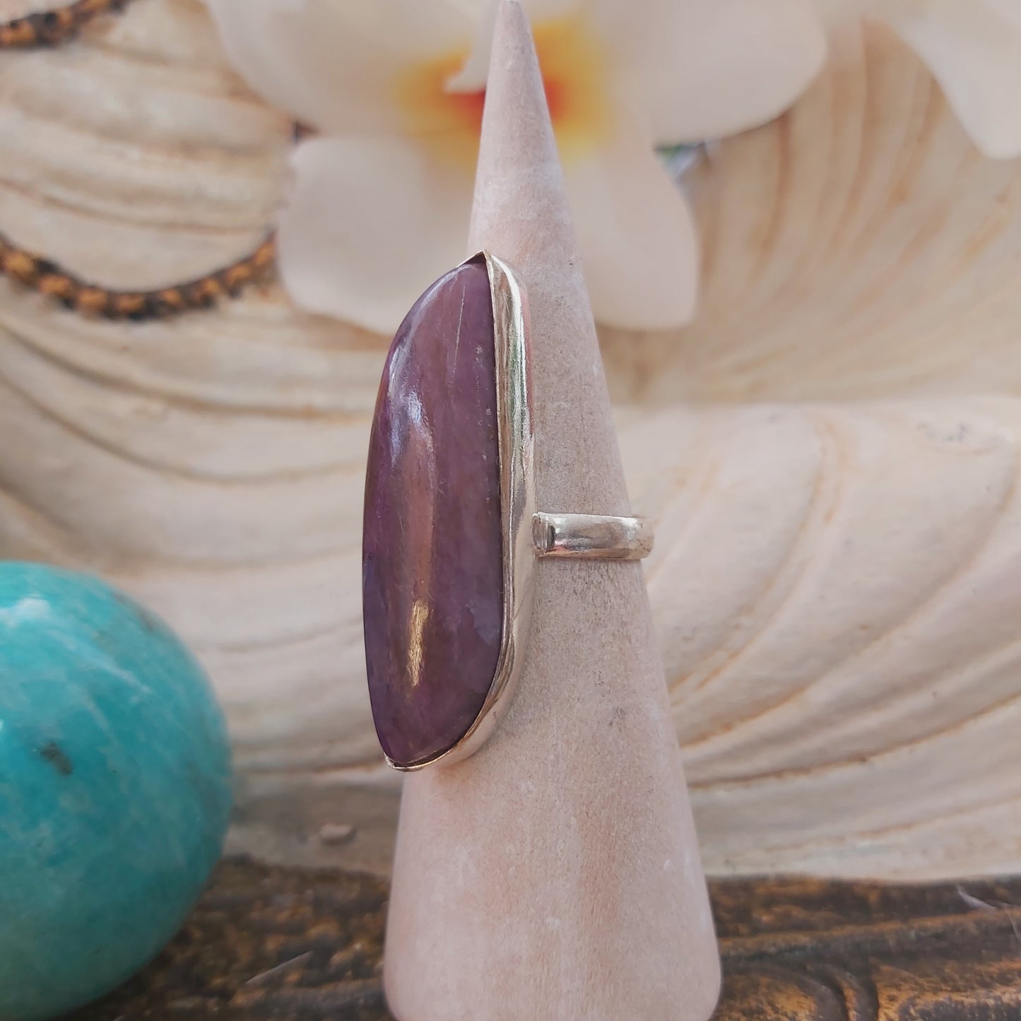 Charoite Spiritual Path Gemstone Ring Size US 6.5 (E2193)