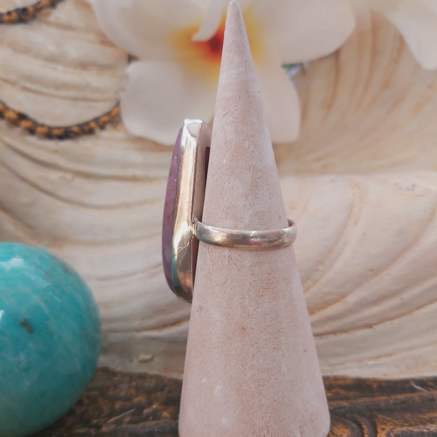 Charoite Spiritual Path Gemstone Ring Size US 6.5 (E2193)