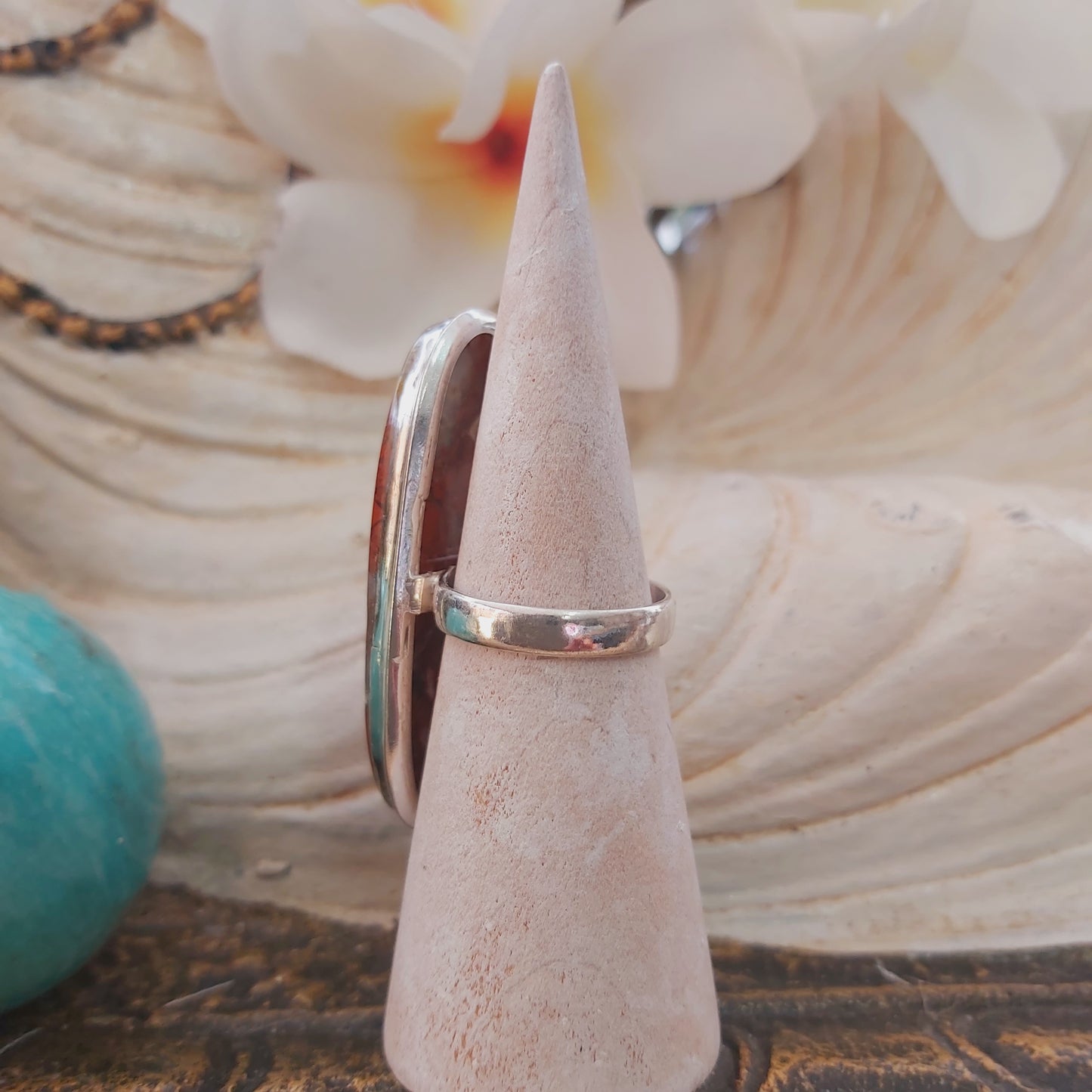 Red Jasper Empowerment Gemstone Ring US 8 (E2194)