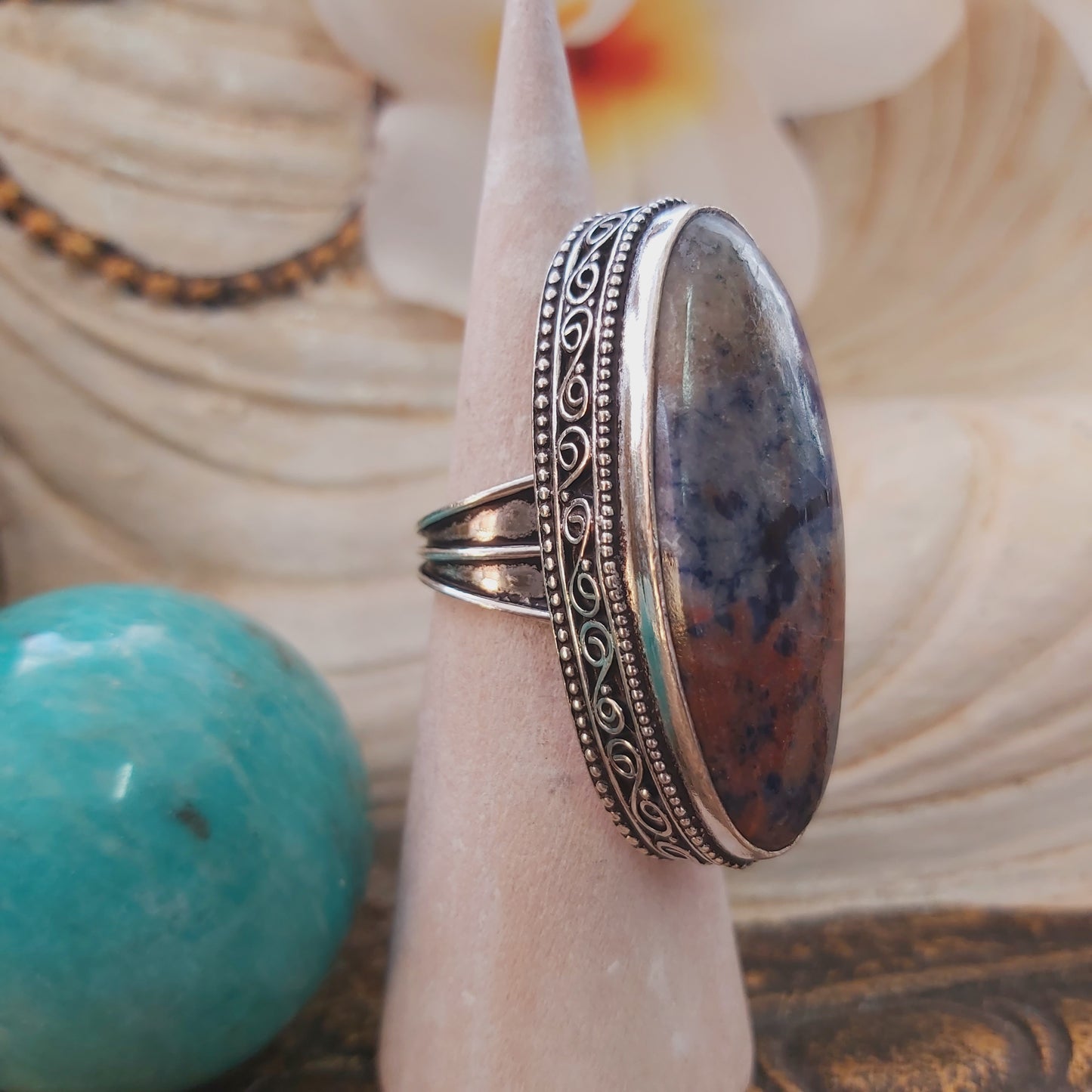 Sodalite Intuition & Self-Trust Gemstone Ring US 6.5 (E2202)