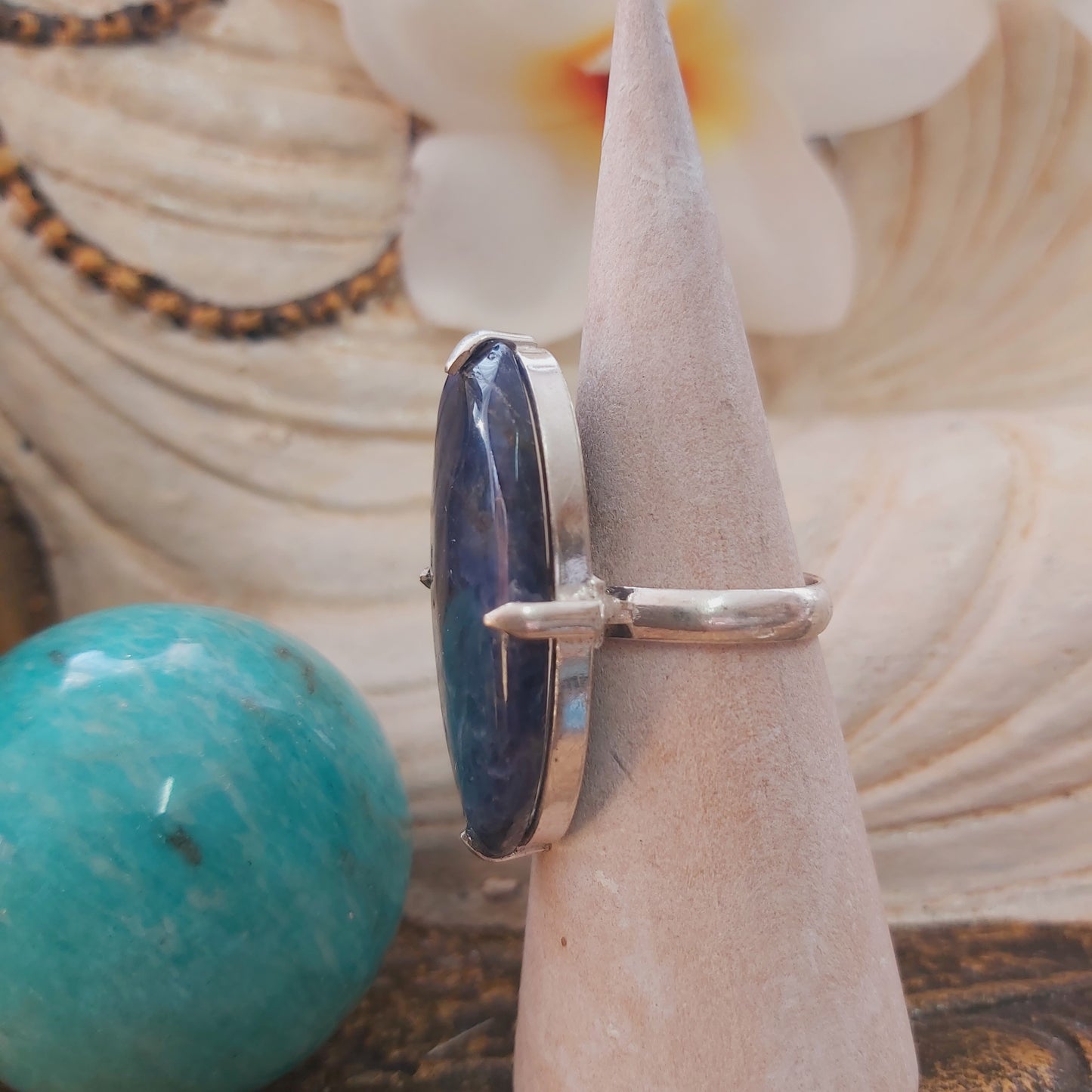 Sodalite Intuition & Self-Trust Gemstone Ring US 7.5 (E2204)