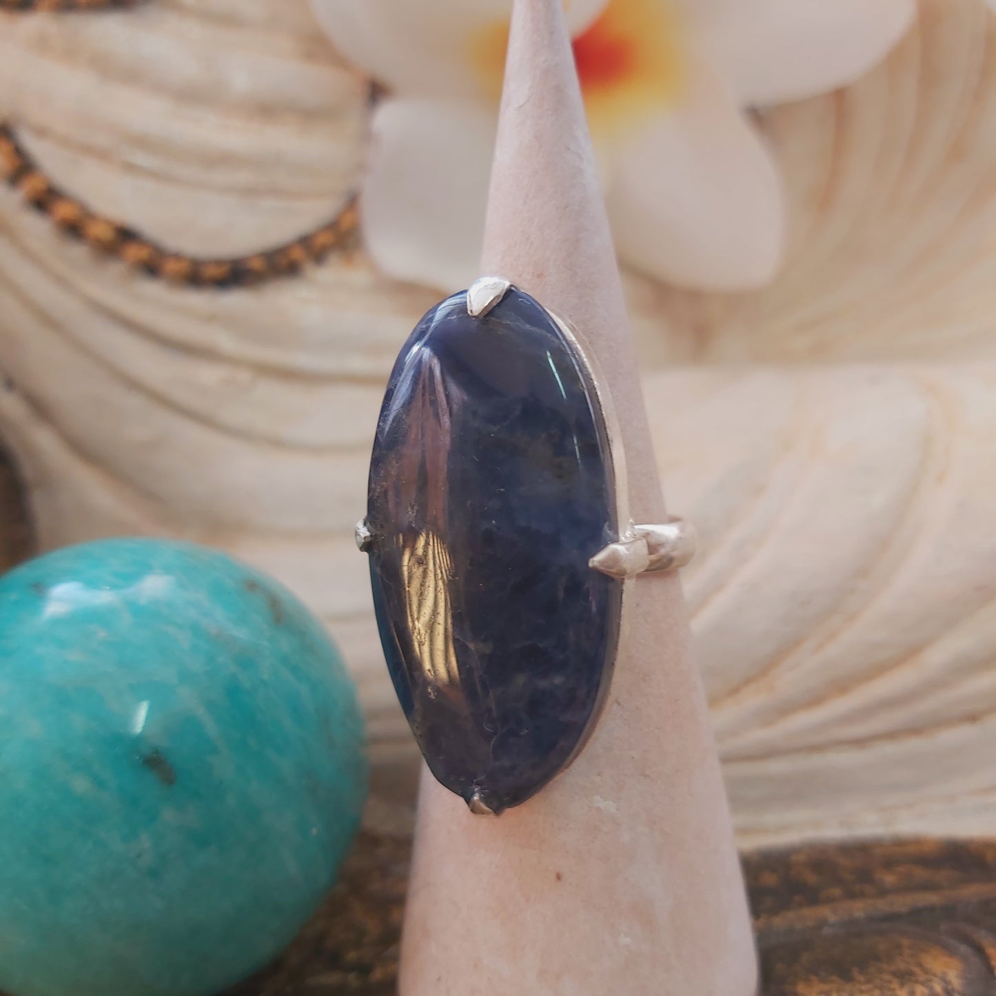 Sodalite Intuition & Self-Trust Gemstone Ring US 7.5 (E2204)