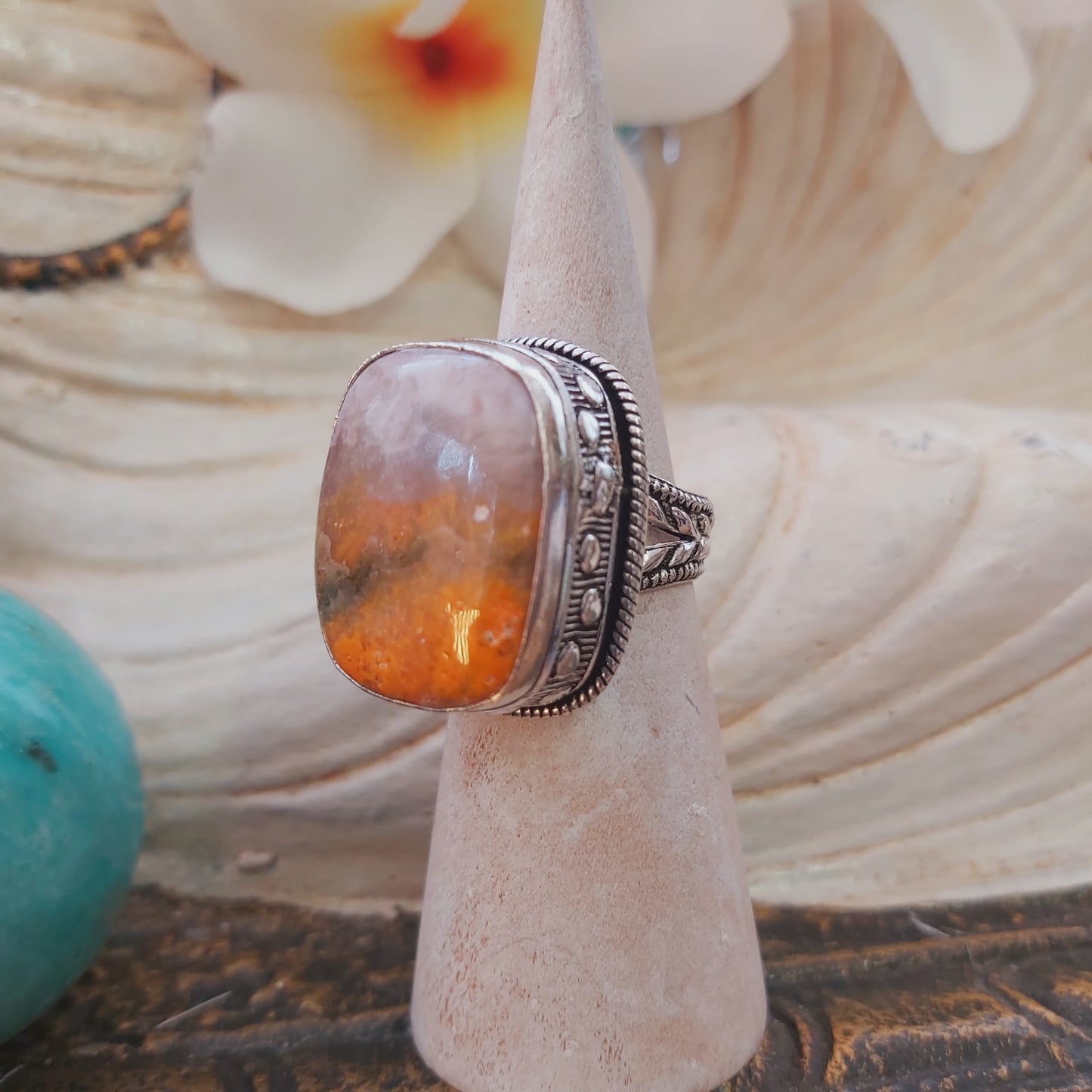 Bumblebee Jasper Gemstone Ring Size US 7 (E2207)