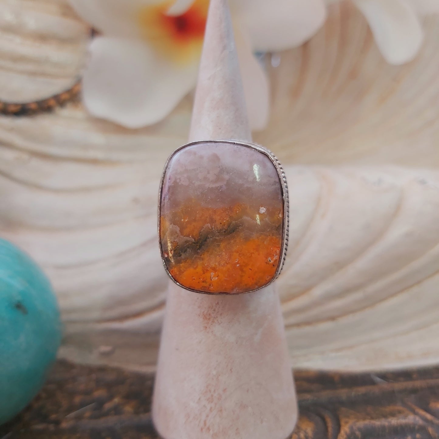 Bumblebee Jasper Gemstone Ring Size US 7 (E2207)