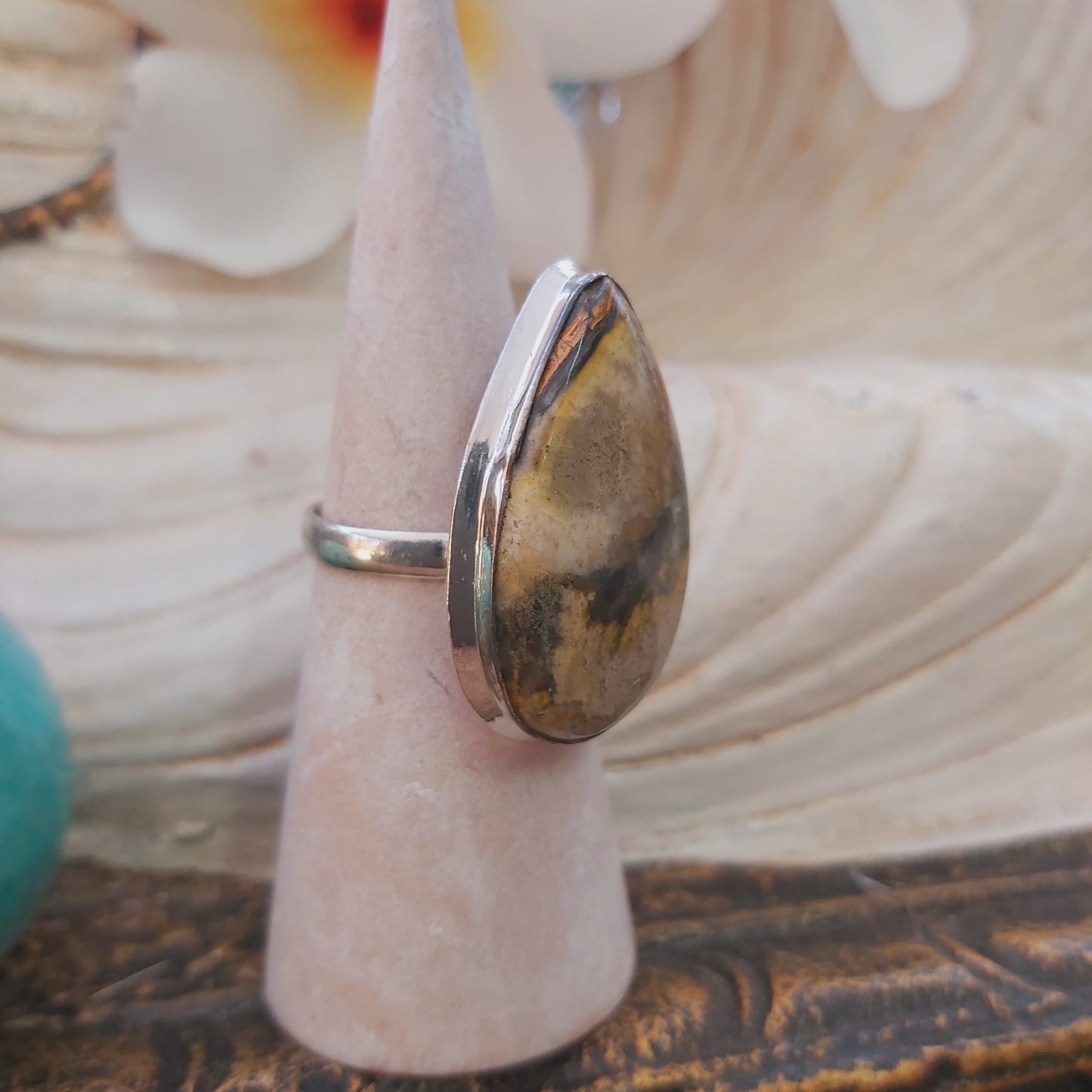 Bumblebee Jasper Gemstone Ring Size US 8 (E2208)
