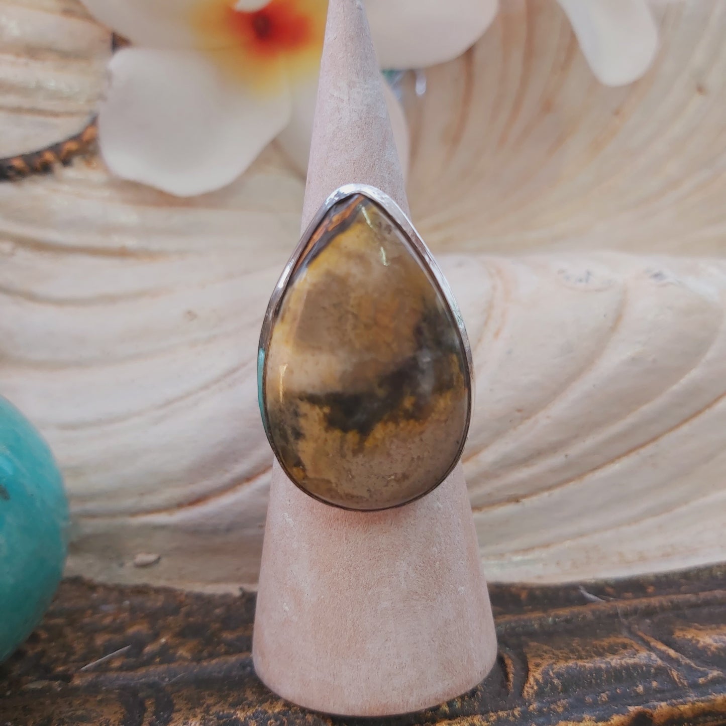 Bumblebee Jasper Gemstone Ring Size US 8 (E2208)