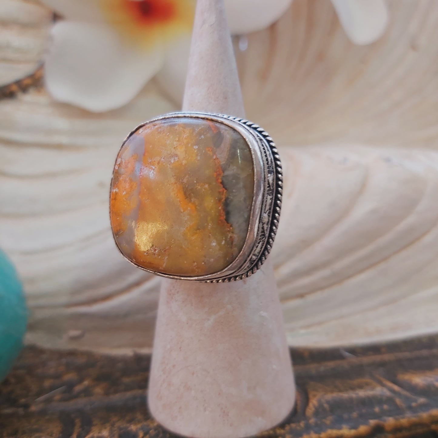 Bumblebee Jasper Gemstone Ring Size US 8 (E2209)