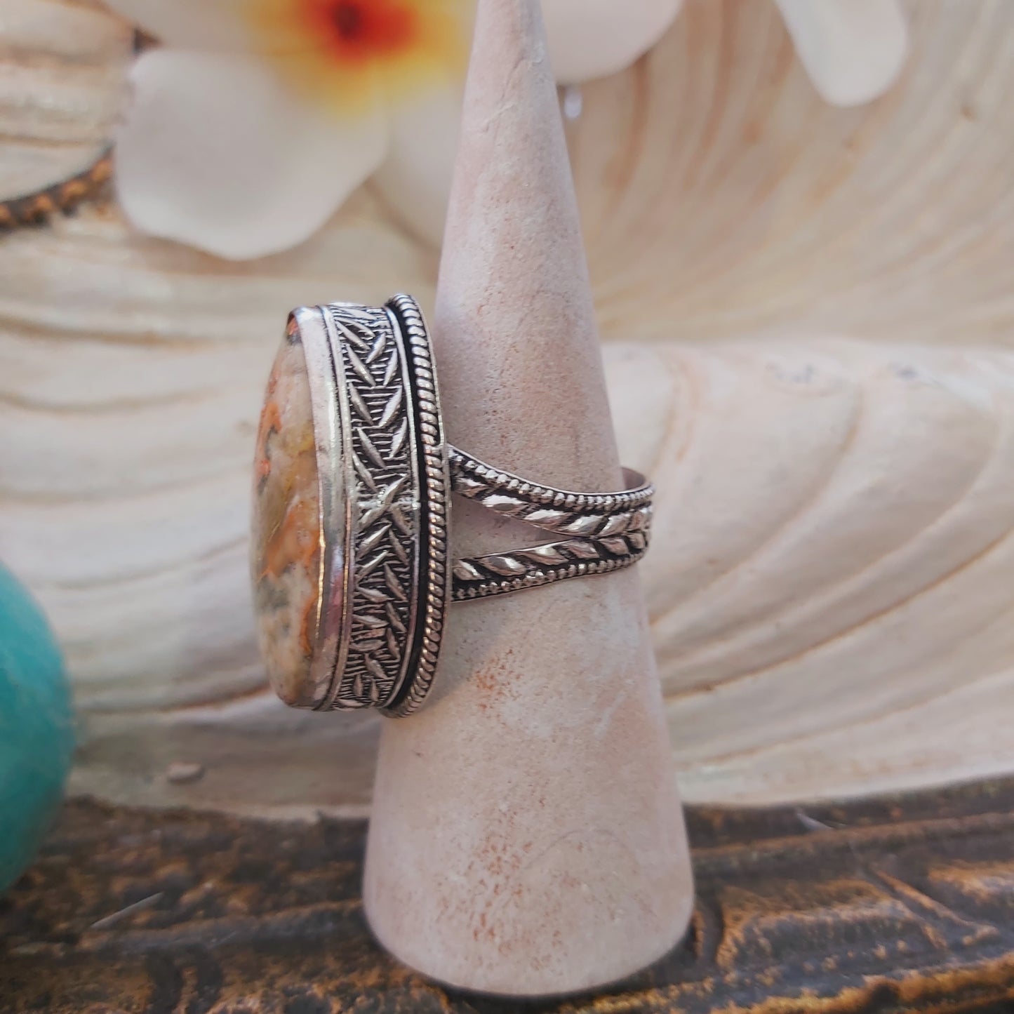 Bumblebee Jasper Gemstone Ring Size US 9 (E2214)