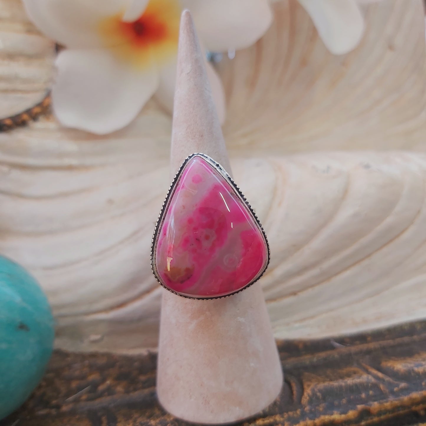 Agate Physical Wellbeing Gemstone Ring US 9.5 (E2219)