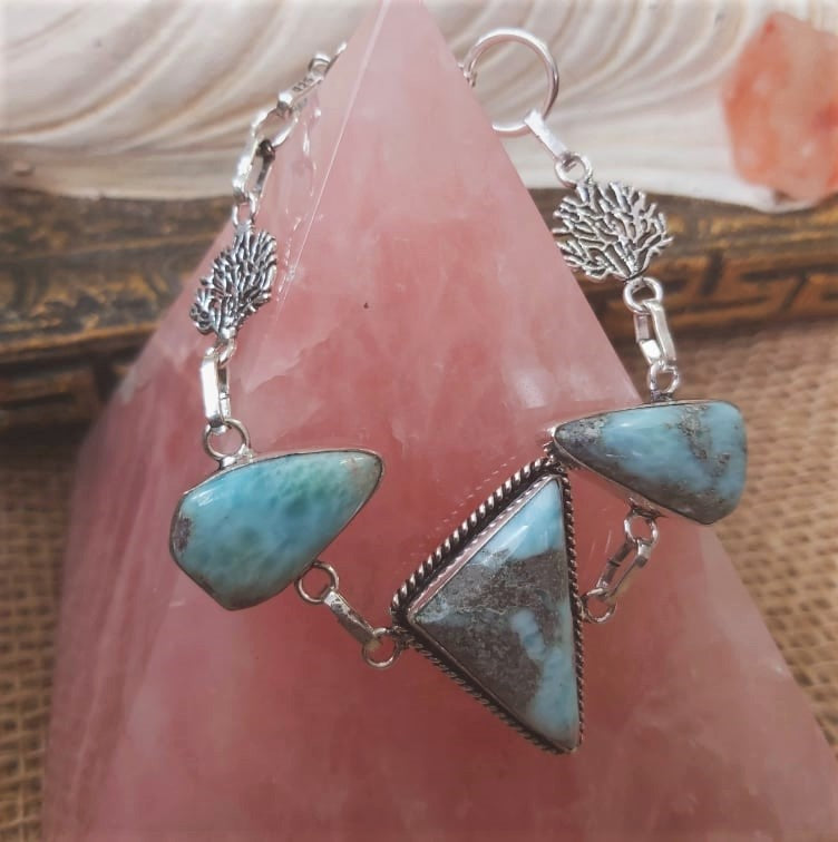 Larimar Goddess Gemstone Bracelet 19 cm (E2258)