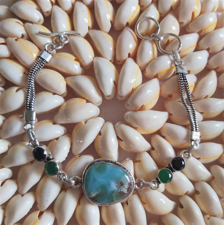 Larimar Goddess Gemstone Bracelet 21 cm (E2301)