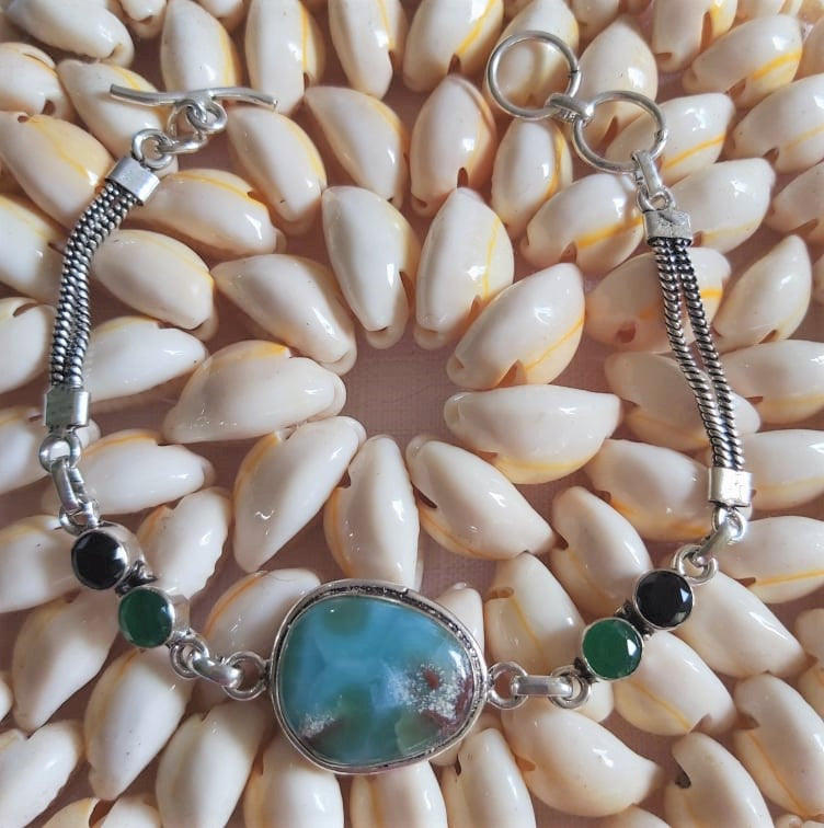 Larimar Goddess Gemstone Bracelet 21 cm (E2301)