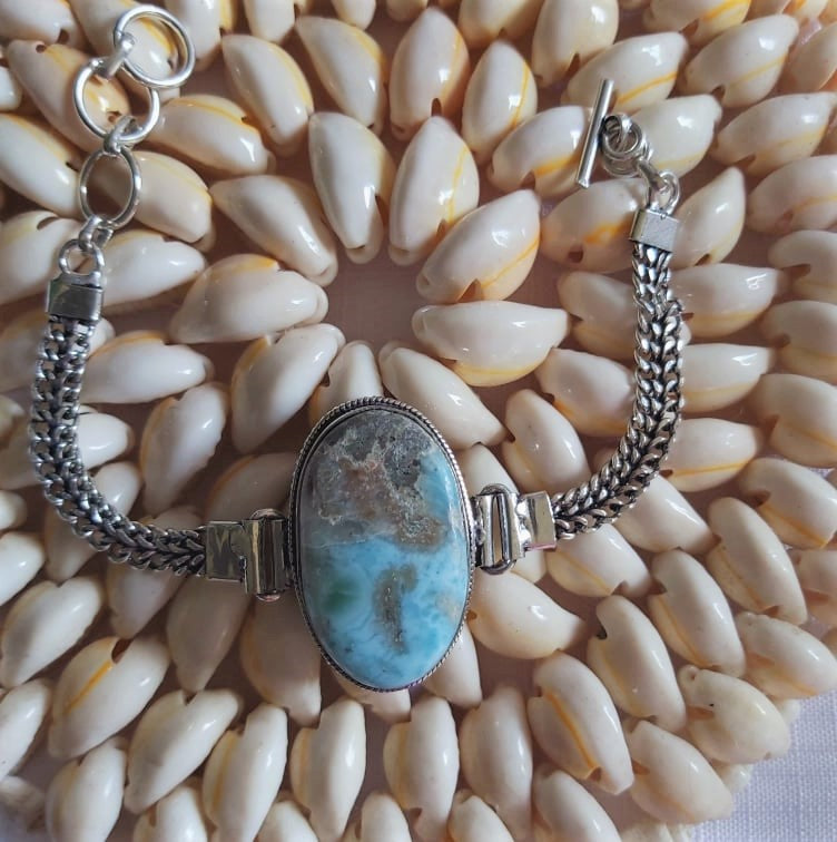 Larimar Goddess Gemstone Bracelet 21 cm (E2304)