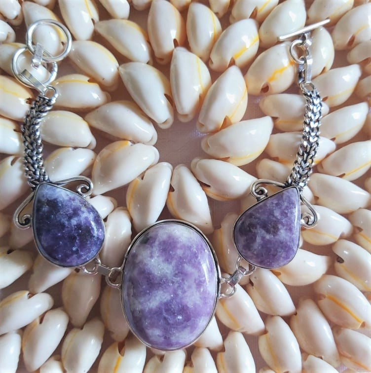 Lepidolite Gemstone Psychic Protection Bracelet 20 cm (E2313)