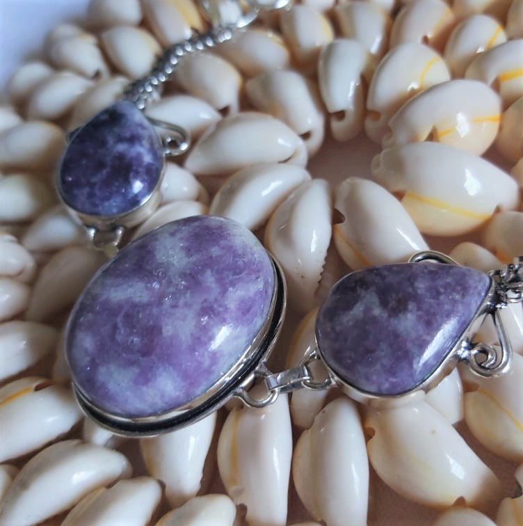 Lepidolite Gemstone Psychic Protection Bracelet 20 cm (E2313)