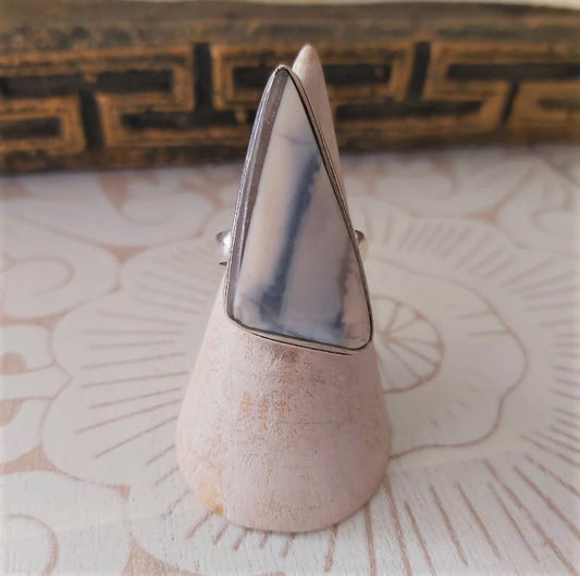 Owyhee Blue Opal Angelic Gemstone Ring US 7.5 (E2317)